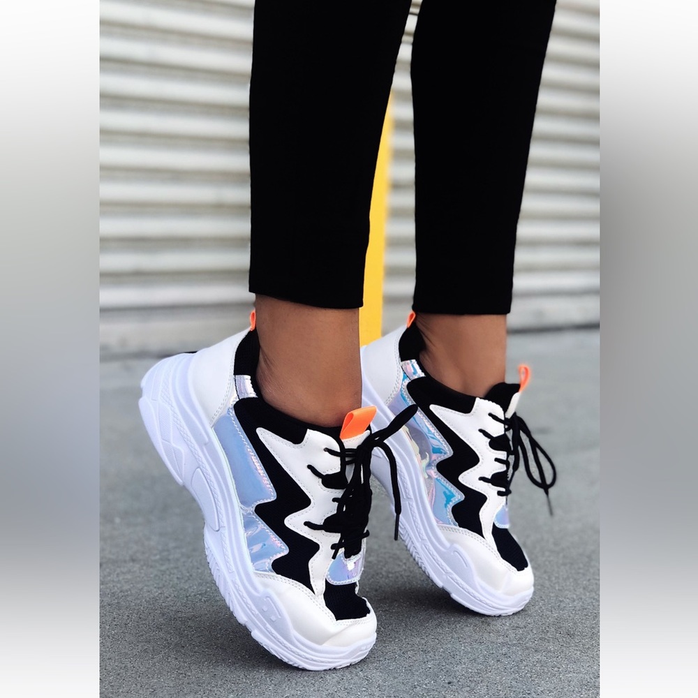 ❗️SOLD❗️NIB, CHUNKY HOLOGRAPHIC SNEAKERS